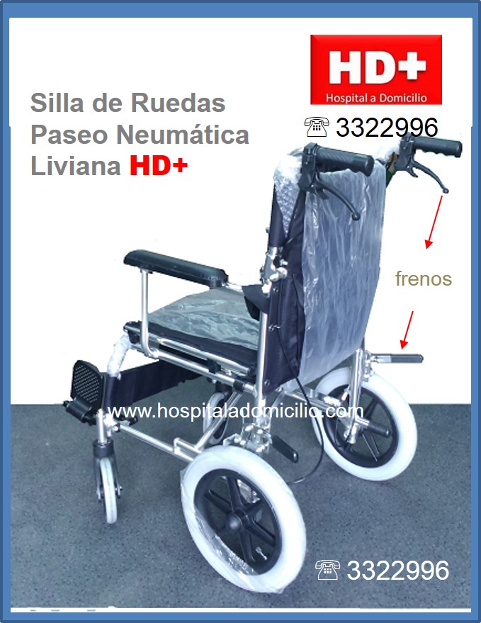 Silla Ruedas Aluminio Paseo neumatica liviana